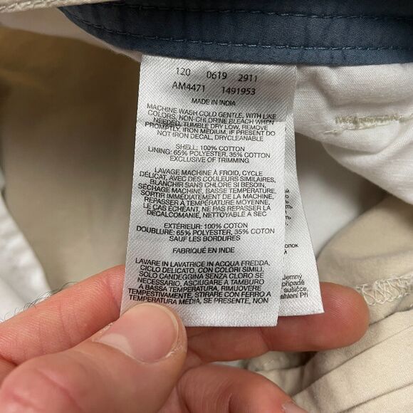 Columbia Chino Shorts Mens Beige Flat Front Slash Pocket Cotton Casual 42x8 - Picture 4 of 13